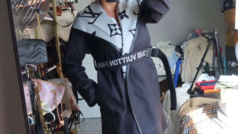 LV BELTED DOUBLE FACE HOODED WRAP COAT