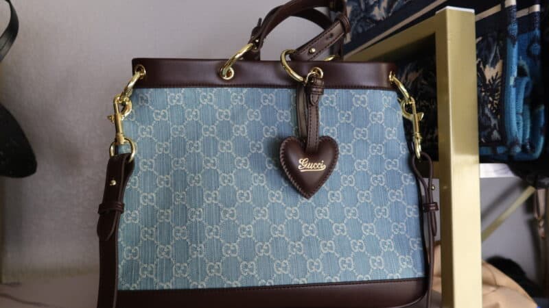 GUCCI BLUE CANVAS BAG