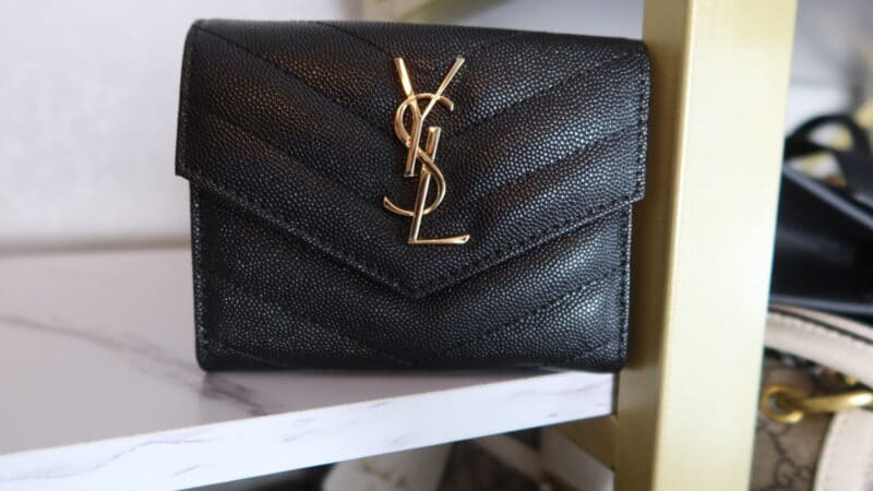 YSL MONOGRAM COMPACT  TRIFOLD WALLET