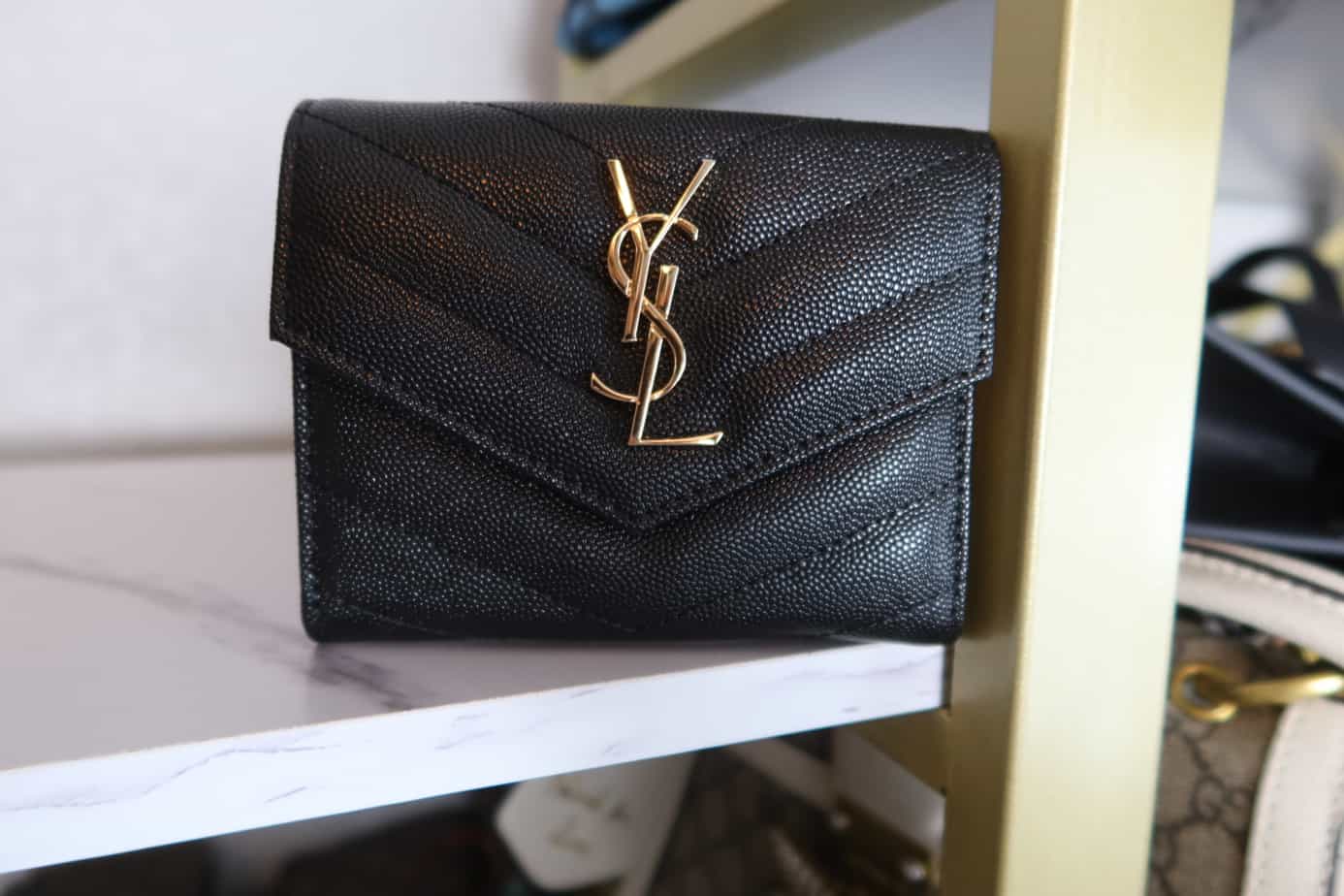 YSL MONOGRAM COMPACT  TRIFOLD WALLET