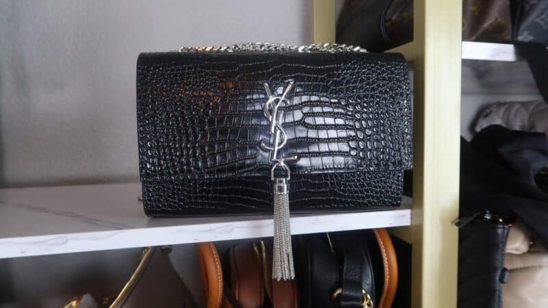 5A YSL MEDIUM KATE CROCODILE EMBOSSED LEATHER WITH TASSEL