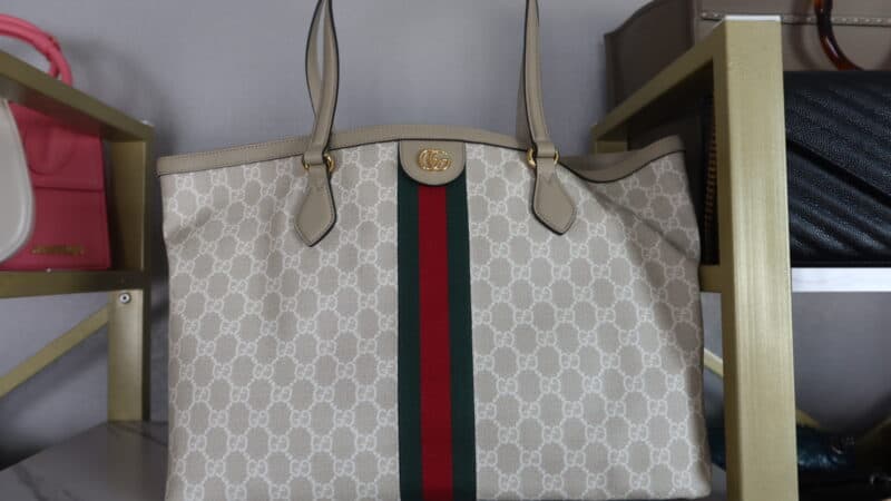 1:1 GUCCI OPHIDIA CANVAS TOTE WHITE